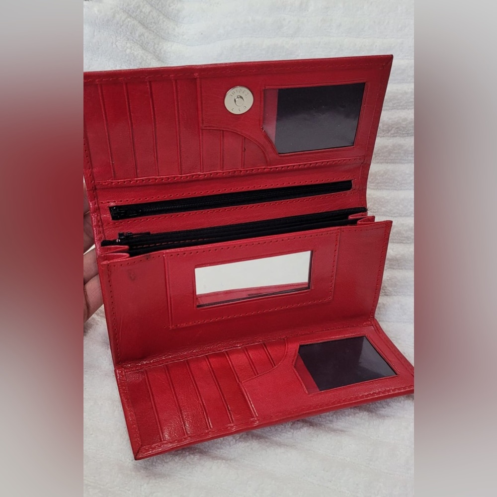 Beautiful Red Mexican wallet Genuine Leather